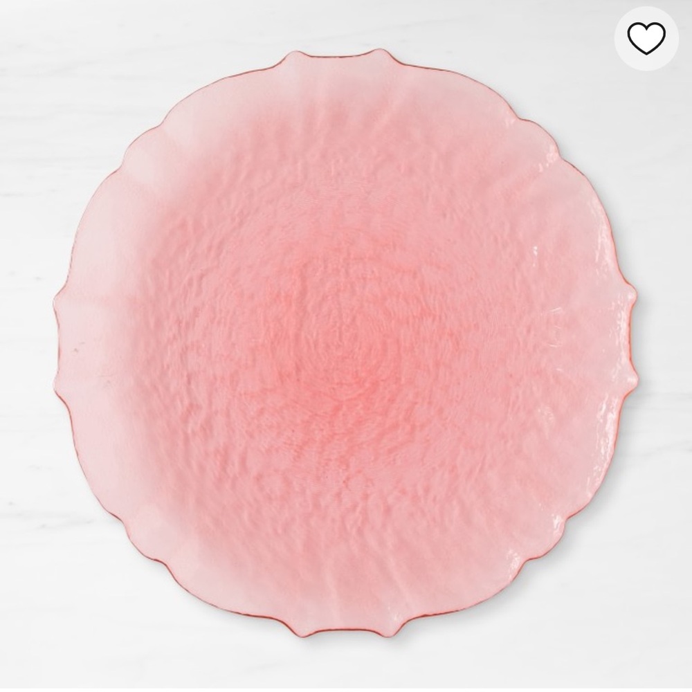 Scallop glass charger Williams Sonoma • sold out online